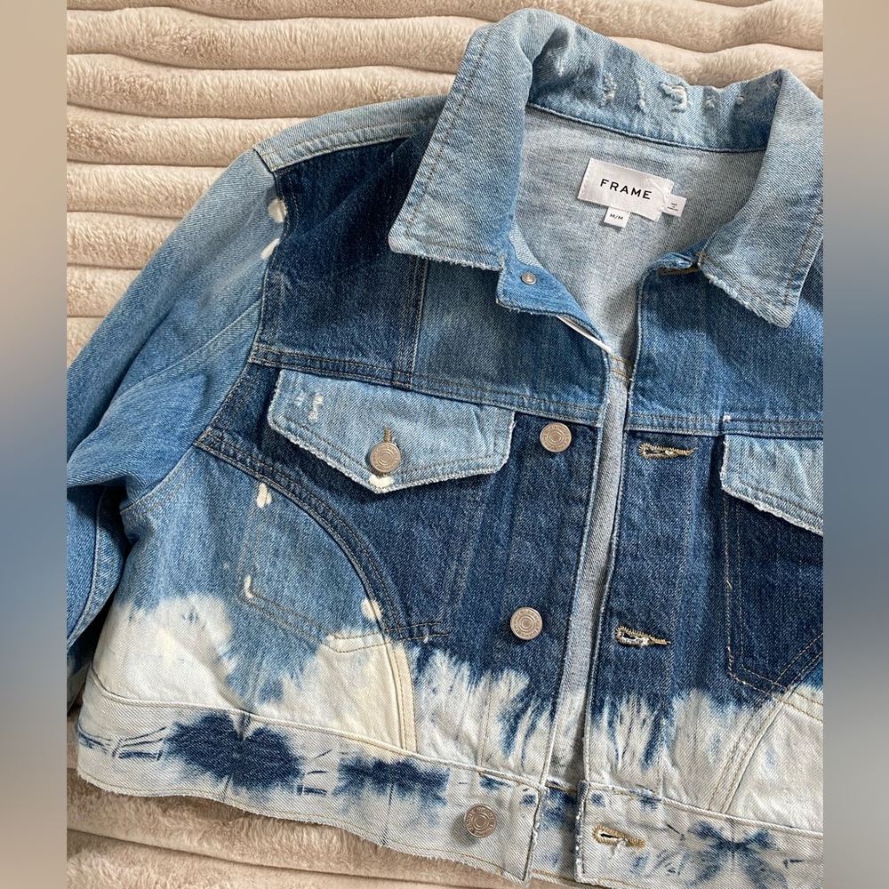 FRAME denim cropped fresco jacket
